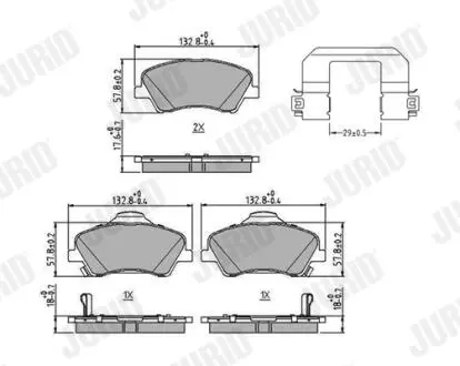 Тормозные колодки передние Kia Rio, Stonic Jurid 573815J