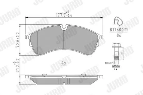 Тормозные колодки передние VW Crafter (09/2016 ->) Jurid 573844J
