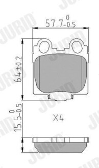 Тормозные колодки задние Lexus GS, IS, SC / Toyota Altezza, Aristo, Mark II, Verossa Jurid 573915J