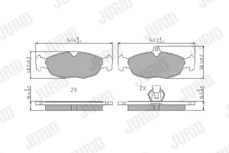 Гальмівні колодки задні ASTON MARTIN DB7/ JAGUAR XJ, XK Jurid 573940J