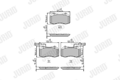 Тормозные колодки передние ABARTH 500, 595, 695, PUNTO/ ALFA ROMEO 4C, MITO Jurid 573957J