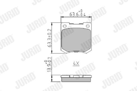 Тормозные колодки передние VOLVO 340-360/FORD CAPRI/HYUNDAI PONY Jurid 573961J