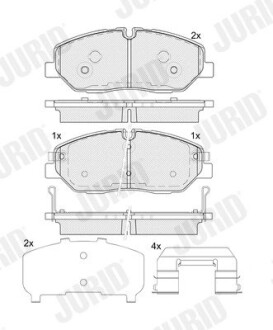 Гальмівні колодки передні Hyundai H350 (2015->) Jurid 574139J