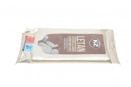 Салфетки для очистки кожаной обивки Letan Leather Cleaner & Conditionner Wipes (24шт) K2 K210