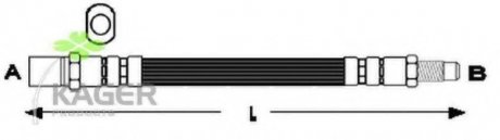 Шланг тормозной задний. (L=256) Lada 1200-1300-1500-1600 KAGER 380193