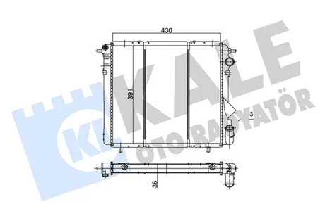 RENAULT Радиатор охлаждения R19 I,II 1.4/1.7/1.9D 88-95 Kale 108600