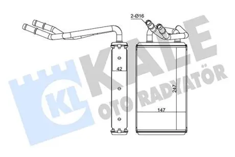 FORD Радиатор отопления с кондиционером Transit 00- Kale 163900