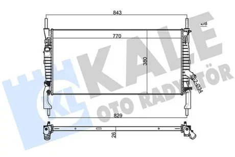 FORD Радиатор охлаждения Transit Tourneo,Transit 2.2/2.4TDCi 06- Kale 235500