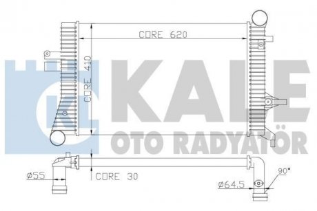 Радиатор интеркулера, 1.9-2.0TDI (620x410x30) Kale 342500 (фото 1)