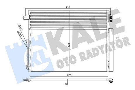 Радіатор кондиціонера Jeep Grand Cherokee IV (With Oil Cooler) OTO RADYATOR Kale 343185