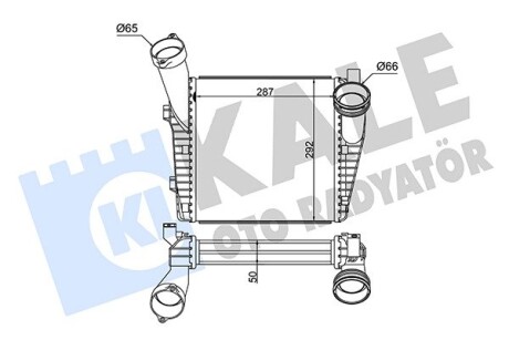 Радиатор интеркулера Audi Q7 3.0/4.2TDI 06-15/VW Touareg 2.5/3.0TDI 03-18 (L) Kale 344740