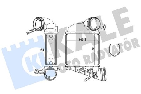 Радіатор інтеркулера VW Golf/Bora/Skoda Octavia/Seat Leon 1.9TDI 00-10 Kale 344770