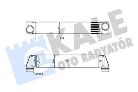 Радіатор інтеркулера BMW 5 (E60) 2.5D/3.0D (M57) 02-10 Kale 344815