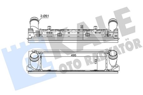 Радиатор интеркулера BMW 3 (F30/F80/F34/F31)/4 (F33/F83/F32/F82/F36) 1.5D-2.0D N13/N20/N47 11- Kale 344825