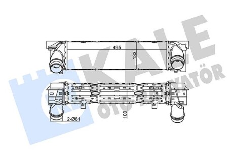 Радіатор інтеркулера BMW 3 (F30/F80) (B47/N47/N57) 12-18 Kale 344840