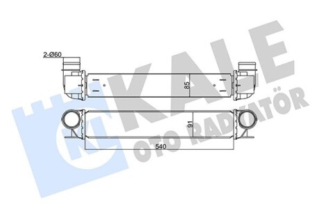 Радиатор интеркулера BMW (E39)/7 (E38) 2.0/2.5/3.0D 98-04 Kale 344850 (фото 1)