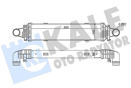 Радіатор інтеркулера MB C-class (W204)/E-class (W212) 08-16 (OM651/OM642/M274) Kale 345015