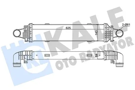 Радиатор интеркулера MB C-class (W204)/E-class (W212) 08-16 (OM651/OM642/M274) Kale 345015