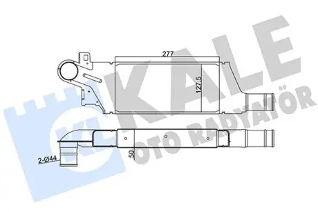 Радиатор интеркулера Opel Combo/Corsa C 1.7Di/1.7DTI 00- Kale 345040