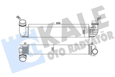 Радіатор інтеркулера Renault Scenic/Megane 1.6-2.0dCi/2.0TCe 08-/Fluence 1.6dCi 14- Kale 345105