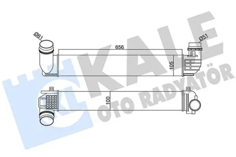 Радиатор интеркулера Renault Scenic/Megane 1.6-2.0dCi/2.0TCe 08-/Fluence 1.6dCi 14- Kale 345105