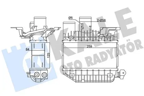 Радиатор интеркулера Toyota Avensis/Corolla 2.0 D-4D 99-09 Kale 345135