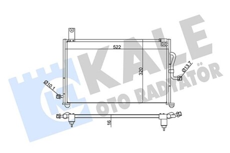 Радіатор кондиціонера (з осушувачем) Daewoo Matiz 0.8/1.0 98- Kale 345170