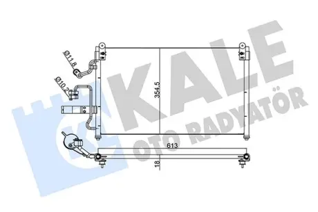 DAEWOO Радіатор кондиціонера (конденсатор) Leganza (Kondor) 97- Kale 345190