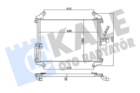 Радіатор кондиціонера Citroen Jumper/ Fiat Ducato/ Peugeot Boxer 2.0-2.8 HDI 94- Kale 345345 (фото 1)