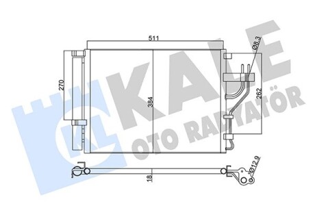 Радиатор кондиционера Hyundai IX35, Kia Carens IV, Sportage OTO RA Kale 345425