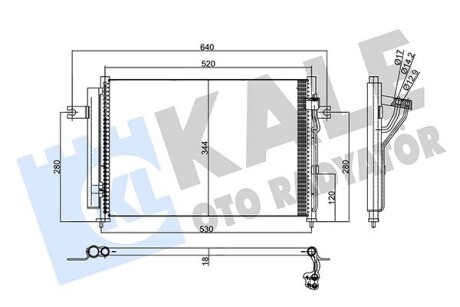 Радиатор кондиционера Hyundai Getz Konderser OTO RADYATOR Kale 345430 (фото 1)