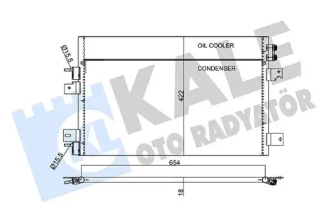 Радиатор кондиционера Chrysler Sebring, Dodge Avenger, Jeep Compass OTO RADYATOR Kale 345640