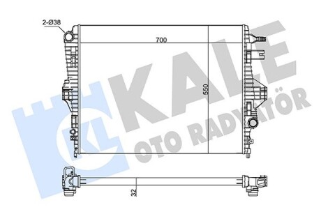 Радіатор охолодження Porsche Cayenne/VW Touareg 3.0D/3.0H/3.6 10- Kale 345870