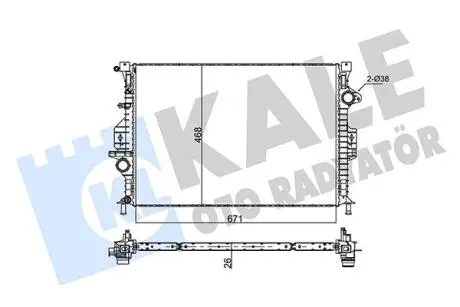 Радиатор охлаждения двигателя (паяный) Ford Focus III (11-), Kuga (08-), Mondeo Kale 346120