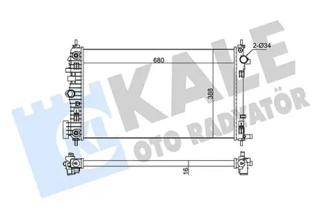 OPEL Радиатор охлаждения Insignia 2.0 Turbo 08- Kale 346185