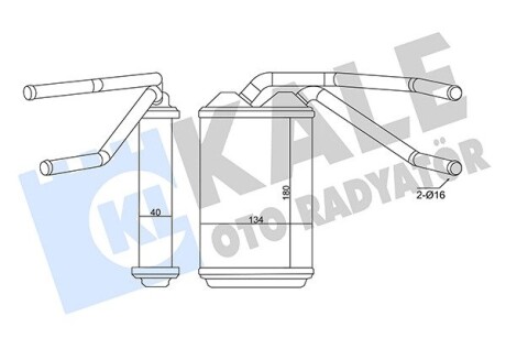 Радіатор обігрівача Ford Mondeo IV (09-14)/Daewoo Cielo, Espero OTO Kale 346320