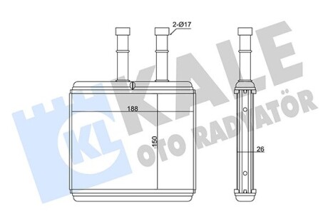 Радиатор отопителя Chevrolet Aveo, Kalos, Lanos, Daewoo Kalos OTO Kale 346325 (фото 1)