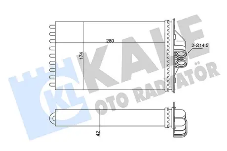 CHRYSLER Радіатор опалення Grand Voyager III, Dodge Caravan 95- Kale 346335