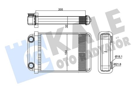 Радиатор отопителя Opel Astra J, Astra J Gtc, Astra K, Cascada OTO Kale 346390