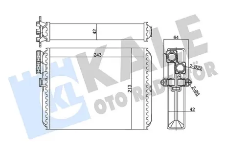 VOLVO Радіатор опалення S60 I, S80I, V70 II, XC70, XC90 I 97- Kale 346430