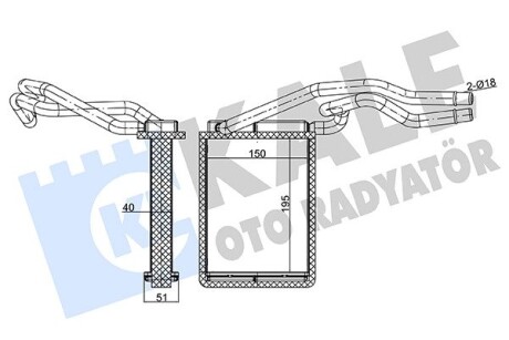 Радиатор отопителя Ford Fiesta V, Fusion, Mazda 2 OTO RADYATOR Kale 346540