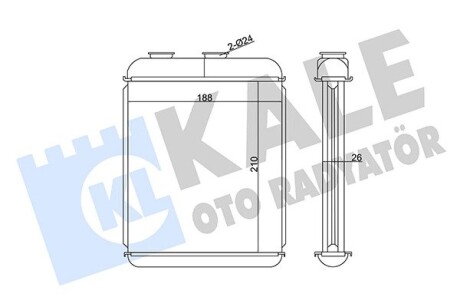 Радиатор отопителя Opel Astra G, Astra H, Astra H Gtc, Chevrolet Astra OTO RADYATOR Kale 346680