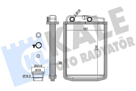 Радіатор обігрівача Citroen Jumper - Fiat Ducato - Peugeot Boxer Heater Kale 346845