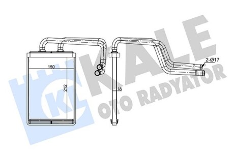 Радіатор обігрівача Hyundai Coupe, Elentra OTO RADYATOR Kale 347140