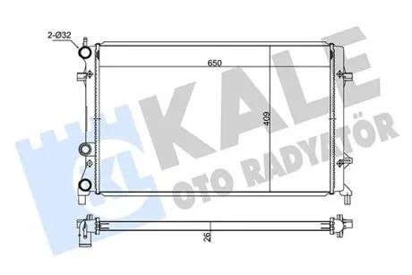Радиатор охлаждения Volkswagen Beetle, Jetta Iv Radiator OTO RADYA Kale 347520