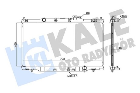 Радіатор охолодження Honda Cr-V II, Element OTO RADYATOR Kale 347715 (фото 1)