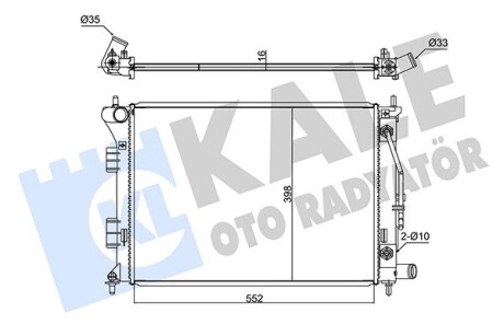 Радіатор охолодження Hyundai Elantra/Kia Cerato/Soul 1.6-2.0 10- Kale 347790