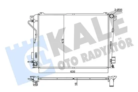 HYUNDA Радиатор охлаждения Sonata V,Grandeur 2.0/2.2CRDi 06- Kale 347815