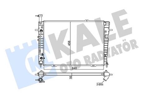 Радиатор охлаждения Sportage 2.0, 2.7 (04-) АКПП OTO RADYATOR Kale 347850 (фото 1)