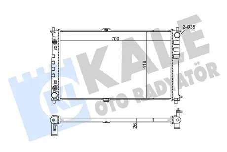 KIA Радіатор сист. охолодження двиг. CARNIVAL 2,5-2,9 TD AUT 01- Kale 347865